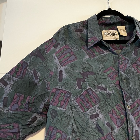 Pasha | Vintage Silk Button Up Shirt - Picture 2 of 13